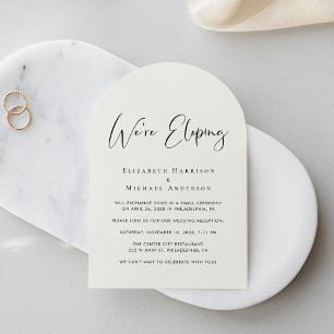 Invitación Recepción de matrimonio de arcos de crema de códig