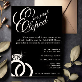 Invitación Recepción de matrimonio de fotos de anillo de diam