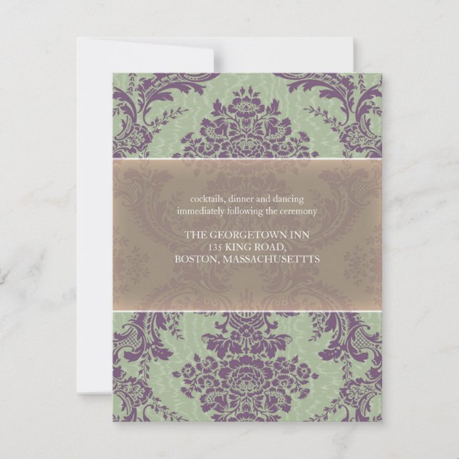 Invitación Recepción de matrimonio elegante en malva (Anverso)