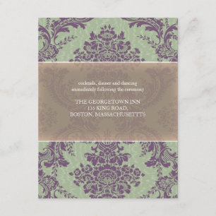 Invitación Recepción de matrimonio elegante en malva