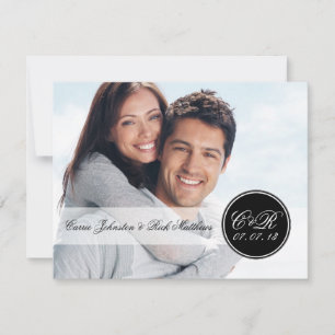 Invitación Recepción de matrimonio fotográfico monograma simp