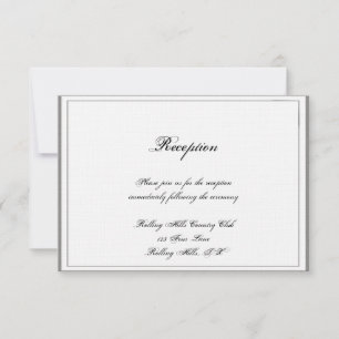 Invitación Recepción de matrimonio Gráfica Gris Filigree Posh