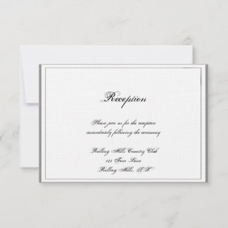 Invitación Recepción de matrimonio Gráfica Gris Filigree Posh