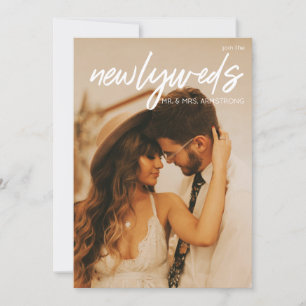 Invitación Recepción de matrimonio para recién casados con 3