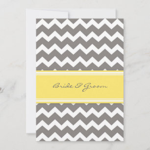 Invitación Recepción de matrimonio sólo Chevron amarillo gris