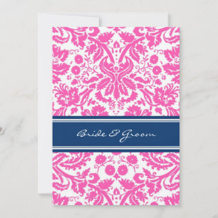 Invitación Recepción de matrimonio sólo Damasco rosa Azul