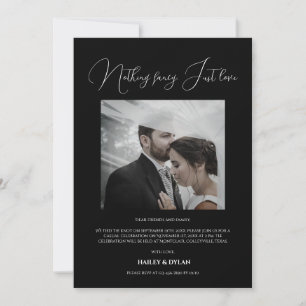 Invitación Recepción de Moda moderna sólo negro Boda