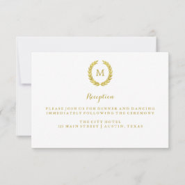 Invitación Recepción de Monograma de Faux Relieve metalizado 