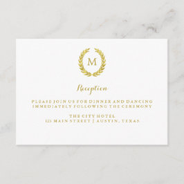 Invitación Recepción de Monograma de Faux Relieve metalizado 