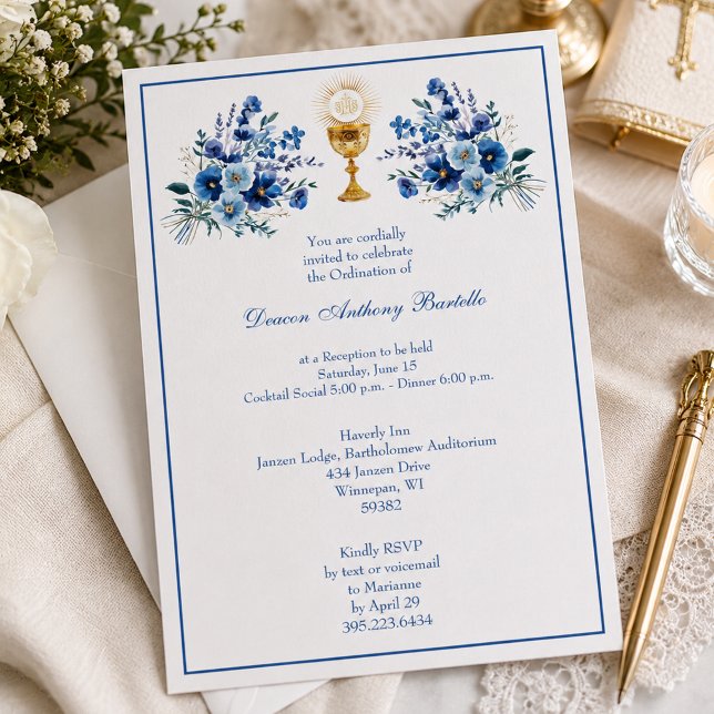 Invitación Recepción de Ordenación de Diácono Sacerdote Flora (Subido por el creador)
