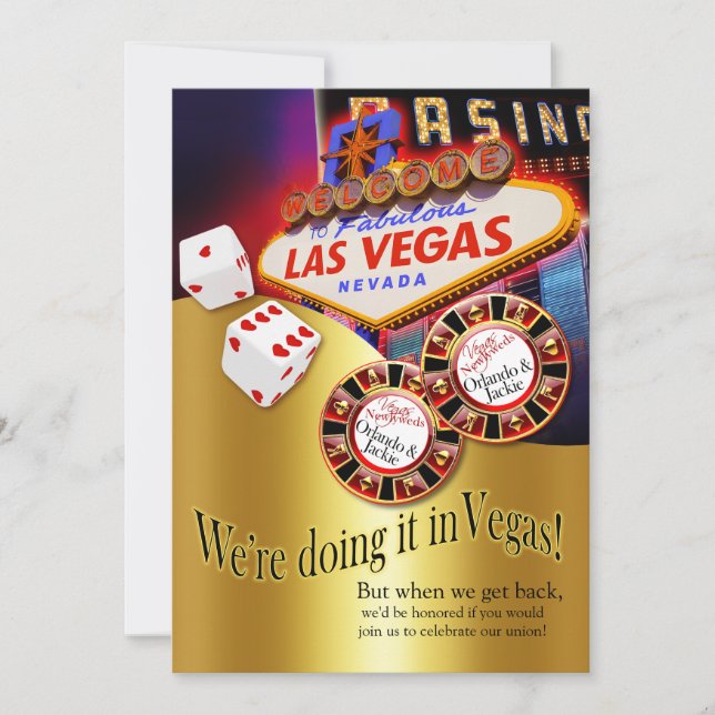 Invitación Recepción de Orlando y Jackie Las Vegas (Anverso)