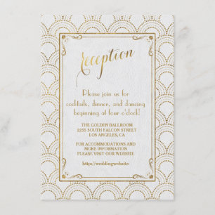 Invitación Recepción de oro con arte deco de la Gran Gatsby b