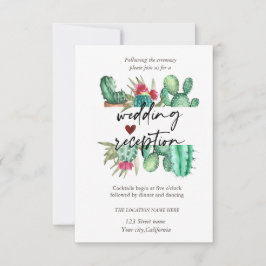 Invitación Recepción de puntos de cactus de color agua