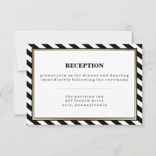 Invitación Recepción de rayas de vidrio modernas de color bla