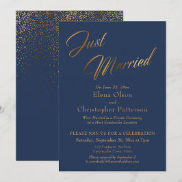 Invitación Recepción de recién casados con confeti de escritu