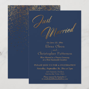 Invitación Recepción de recién casados con confeti de escritu