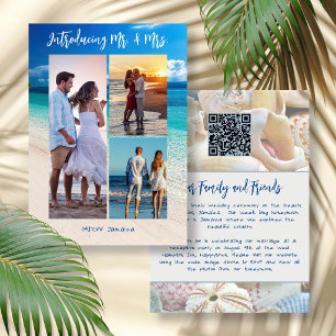 Invitación Recepción de recién casados en fuga a la playa tro