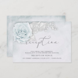 Invitación Recepción de Rosas Azules Brillantes y Blancas