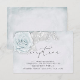 Invitación Recepción de rosas azules y blancas suaves