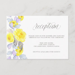 Invitación Recepción de rosas de acuarela amarillas, púrpuras