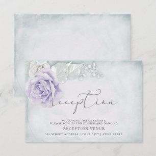 Invitación Recepción de Rosas Lilas y Blancas Brillantes