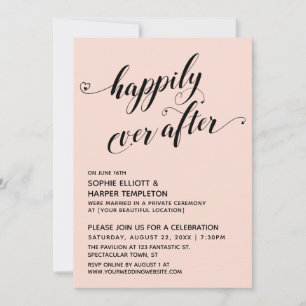 Invitación Recepción de Rubor de Guión de Corazones Felices p