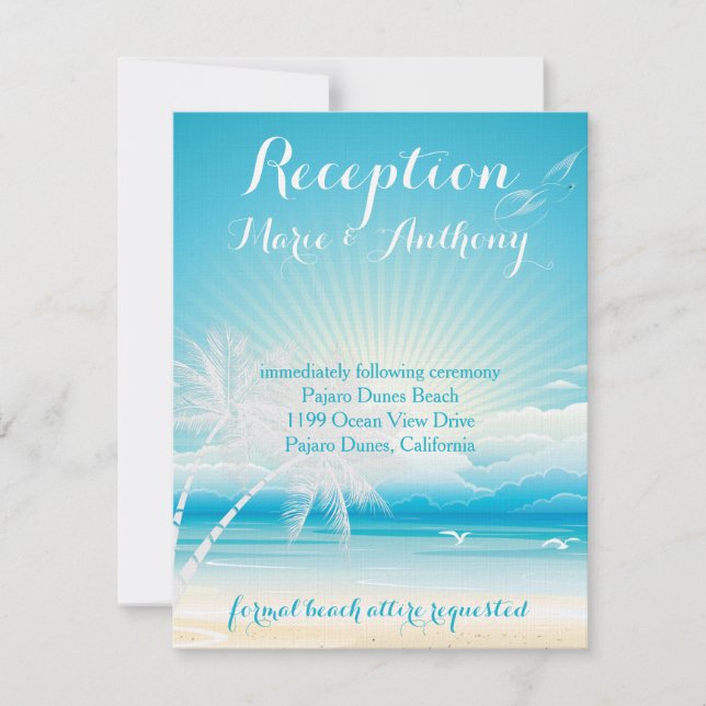 Invitación Recepción de SUEÑOS DE OCÉANO TROPICAL (Anverso)