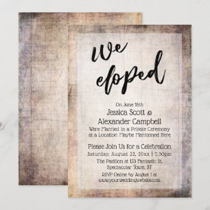 Invitación Recepción de tipografía de fuga con textura de mad