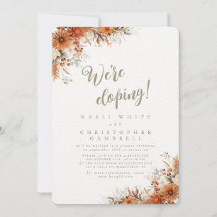 Invitación Recepción del Elopement Bouquet Bouquet Naranja Fa