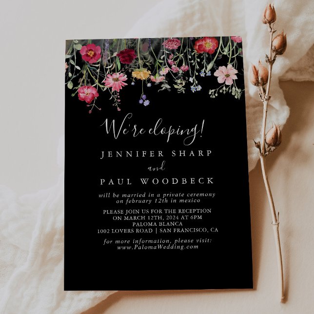 Invitación Recepción del Elopement de Flor Silvestre Multicol (Subido por el creador)
