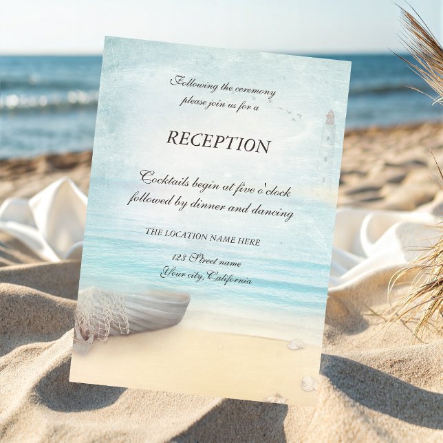 Invitación Recepción del faro del barco de playa (Subido por el creador)
