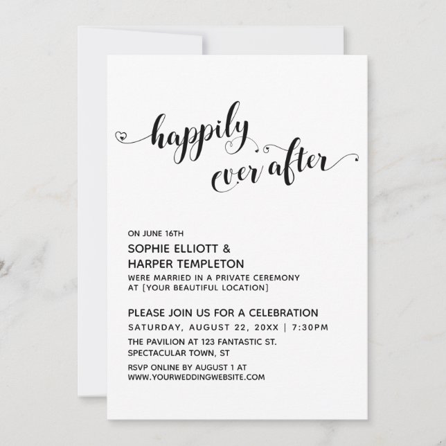 Invitación Recepción del guión de Happily Ever After Hearts S (Anverso)