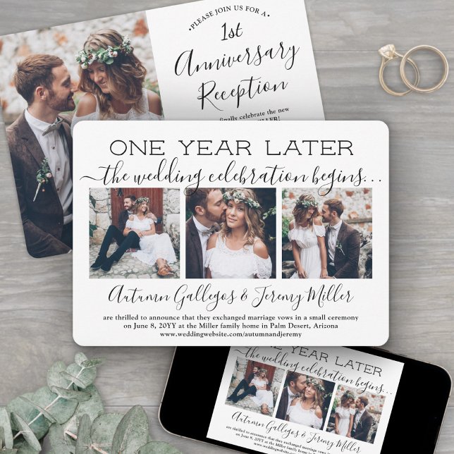 Invitación Recepción del primer aniversario 4 Fotos de boda (Subido por el creador)