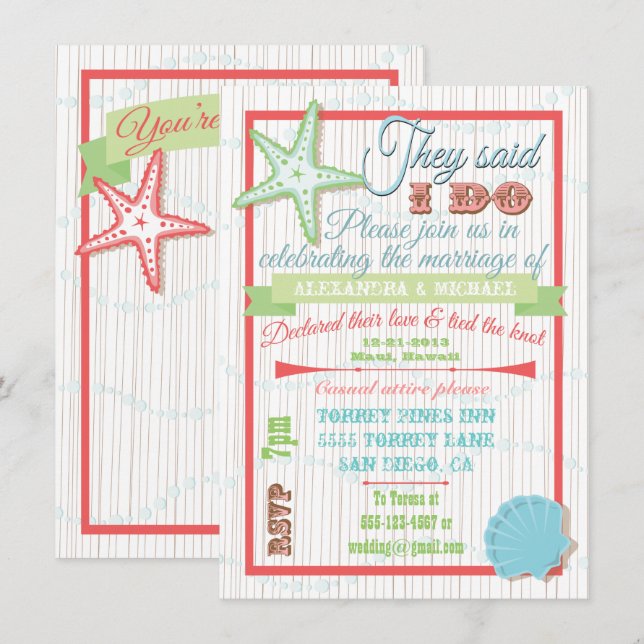 Invitación Recepción después de la boda (Anverso / Reverso)