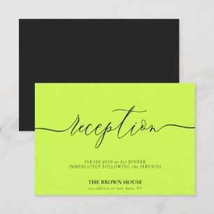 Invitación recepción después de la cena Cyber Lime Jet Black
