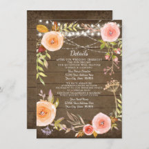 Recepción Detalles Luces Rústicas Madera Floral Wr