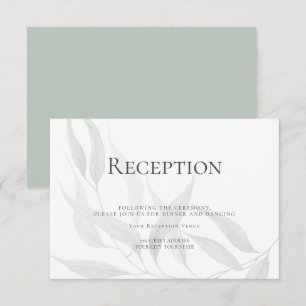 Invitación Recepción   Dusty Sage Watercolor Woodland Foliage