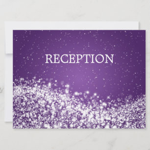 Invitación Recepción elegante con ola chispeante púrpura