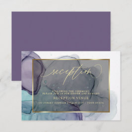 Invitación Recepción elegante de ciruela azul verdoso morado 