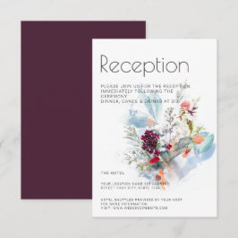 INVITACIÓN RECEPCIÓN ELEGANTE EN BLANCO ROJO Y NARANJA FLORAL