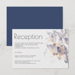 INVITACIÓN RECEPCIÓN ELEGANTE FLORAL DE PATELES BLANCOS Y AZU