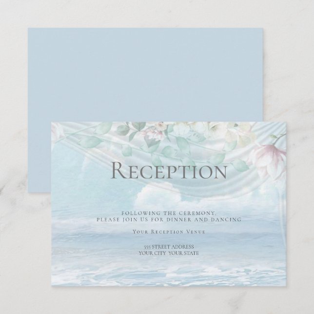 Invitación Recepción Elegante Mano De Obra Tulle Arbor (Anverso / Reverso)