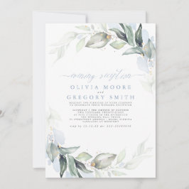 Invitación Recepción elegante noche azul polvoriento de veget