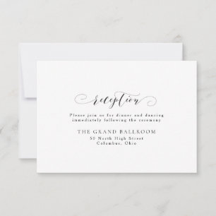 Invitación Recepción elegante simple en blanco y negro