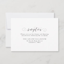 Invitación Recepción elegante simple en blanco y negro