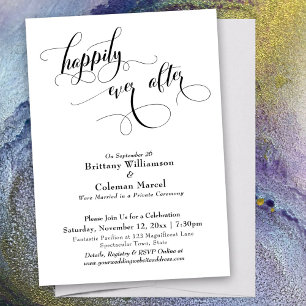 Invitación Recepción elegante simple para siempre feliz