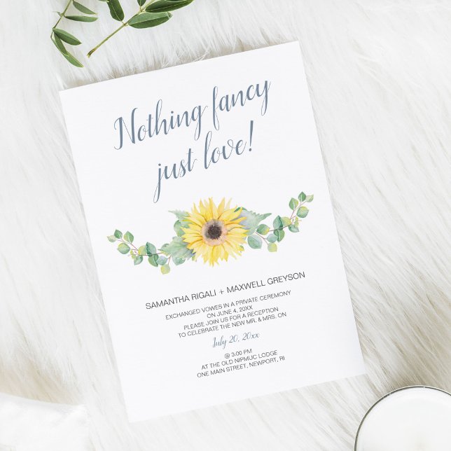 Invitación Recepción Elopement Nada Fancy Sólo Love (Subido por el creador)