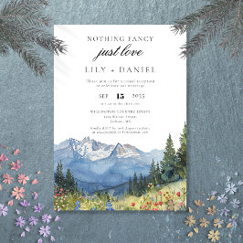 Invitación Recepción Elopement Watercolor Mountain Wedding