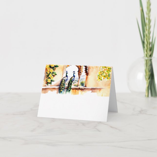 Invitación Recepción en el palacio de Jaipur, boda indio (Anverso)