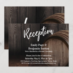 Invitación Recepción Escritura Informal Rústica Barril de Mad